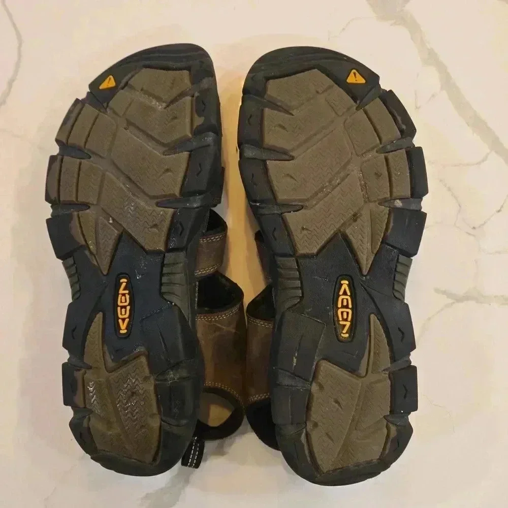 Keen Daytona Mens Leather Waterproof Open Toe Hiking Sandals Brown Size 12